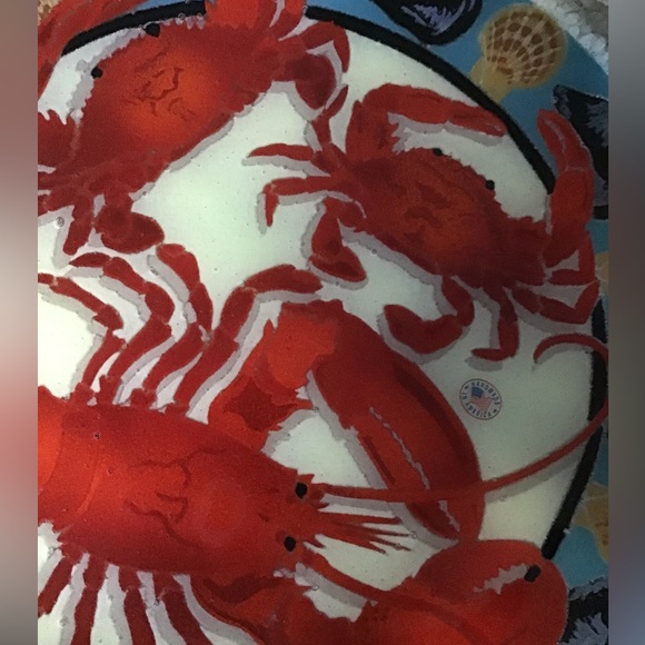 (Host Pick) Peggy Karr RARE Lobster and crabs Artist Glass 16” - Picture 6 of 6